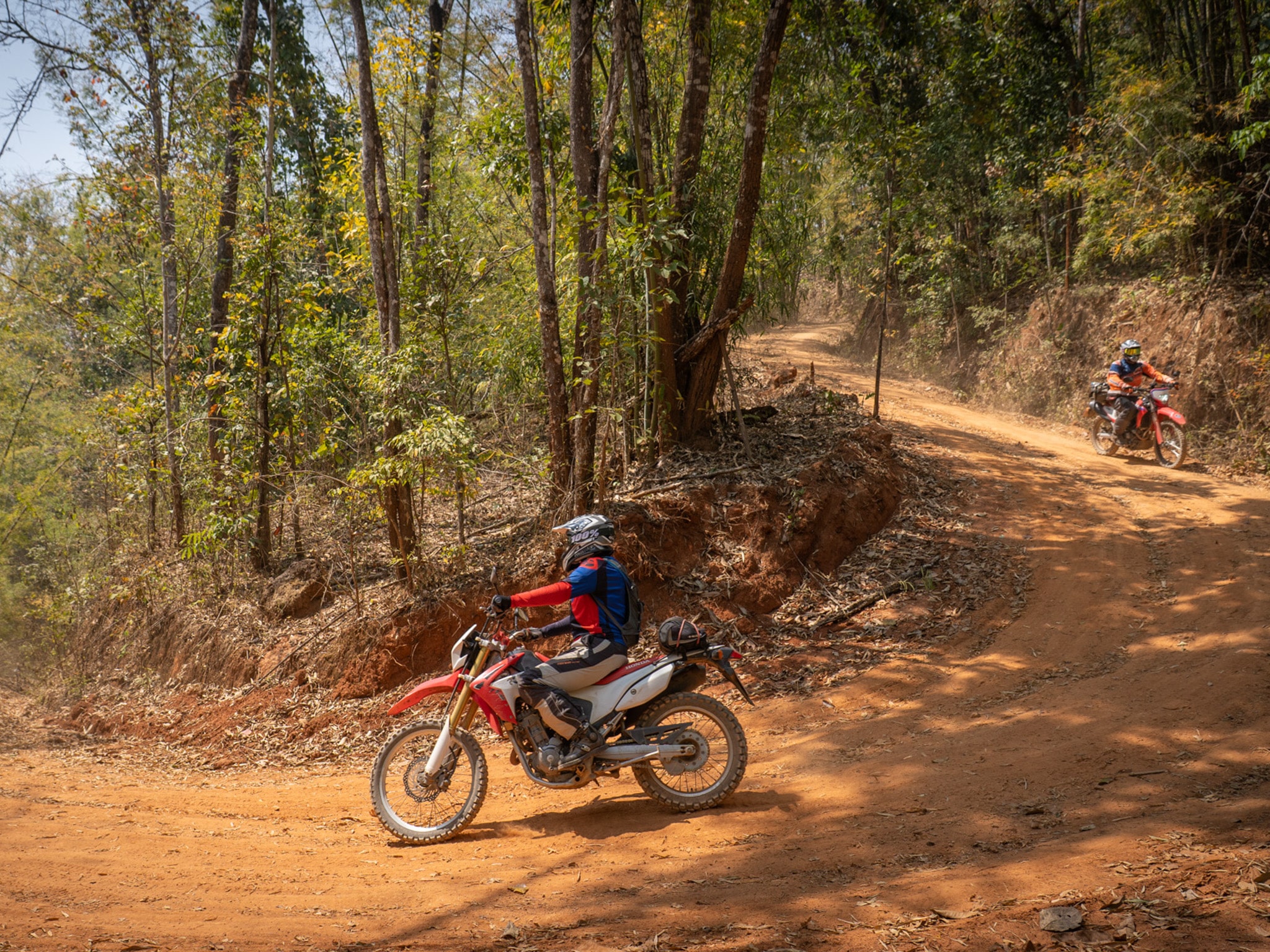 Mountain track Northern Thailand with endurro rider